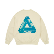 Palace Reacto Tri-Ferg Crew White - 25SS