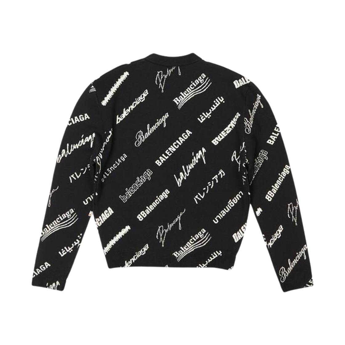 (W) 발렌시아가 로고매니아 올 오버 스웨터 블랙((W) Balenciaga Logomania All Over Sweater Black) - 2