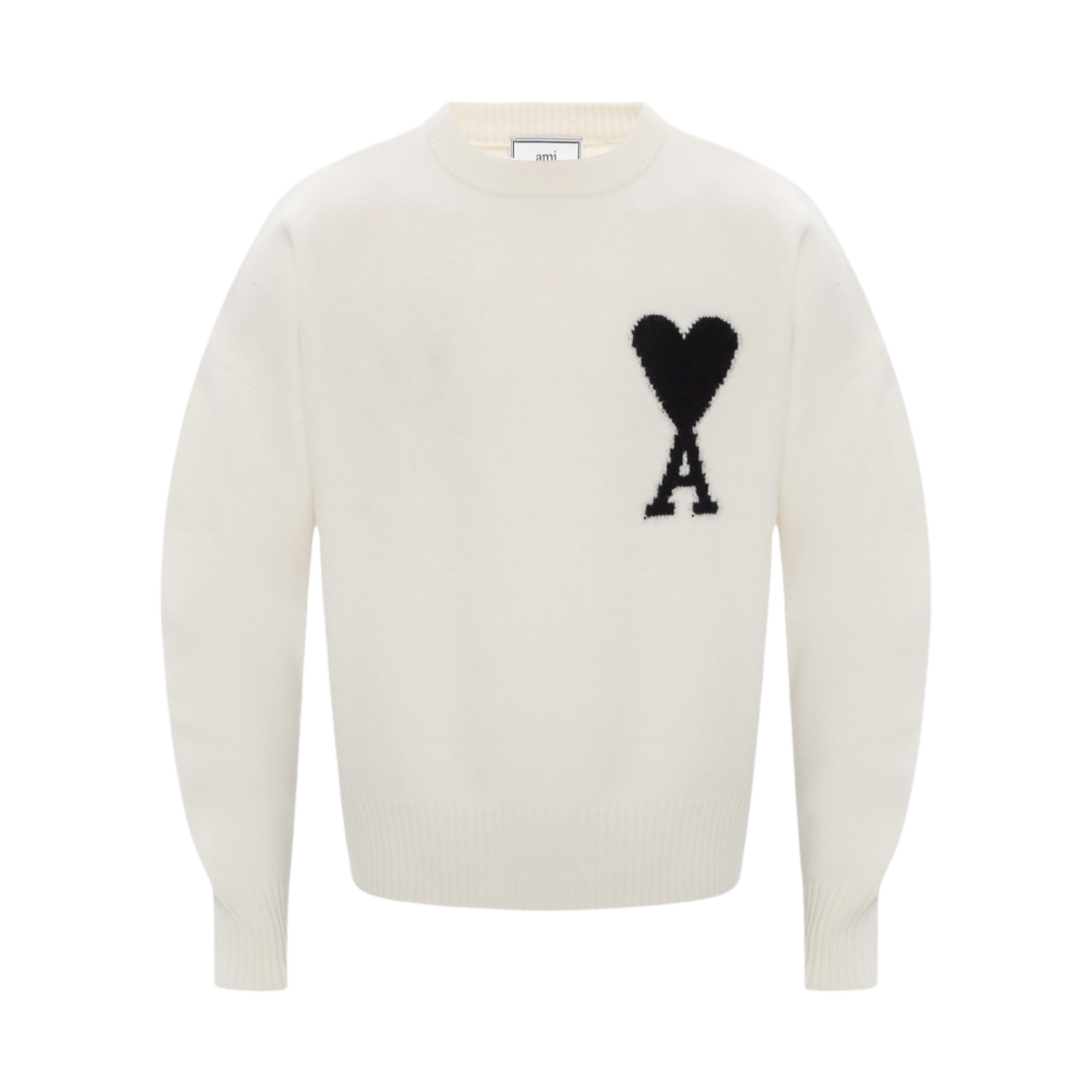 아미 빅 하트 로고 오버사이즈 인타르시아 스웨터 오프 화이트(AMI de Coeur Oversize Intarsia Sweater Off White) - 1