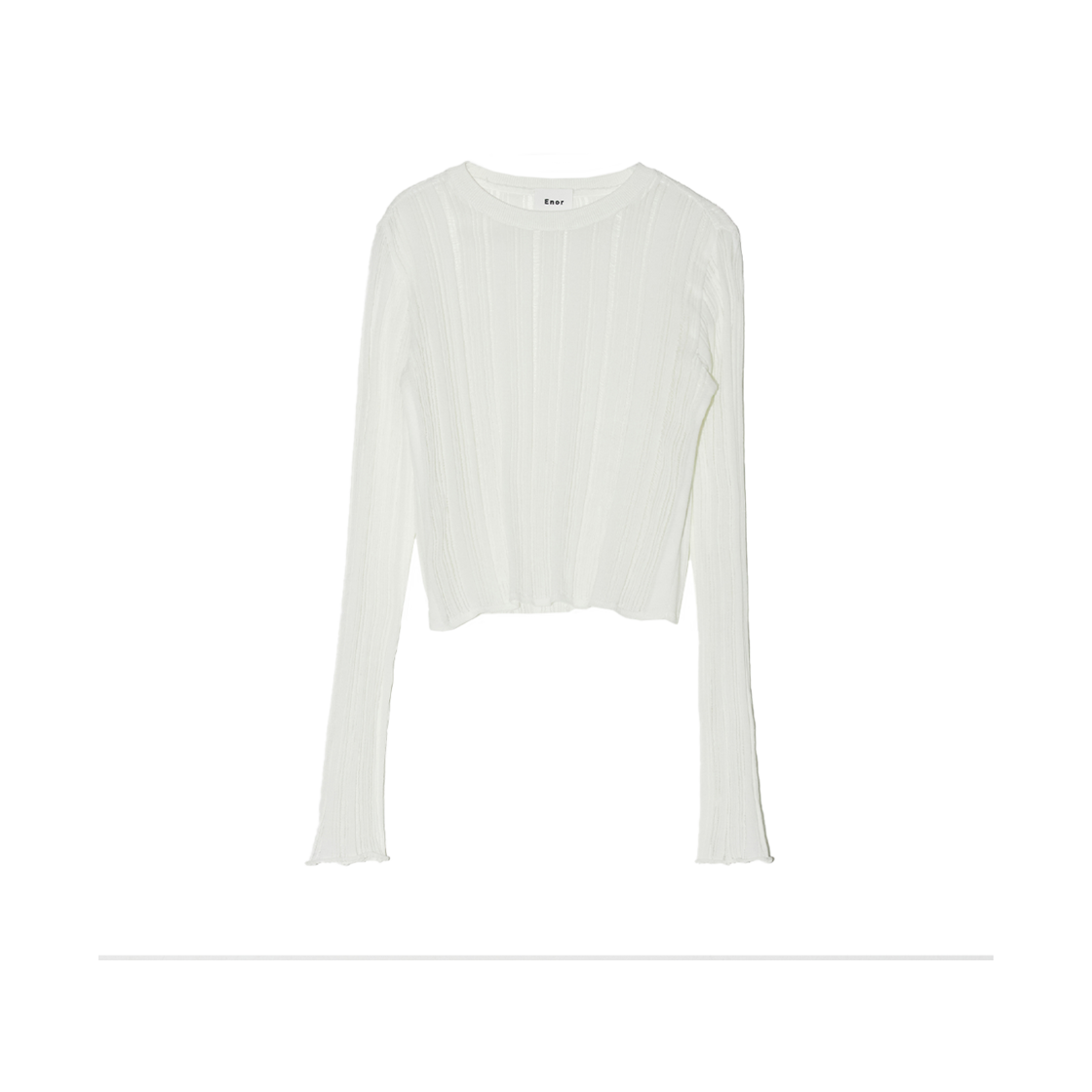 BESUKN003WH Enor Women Scratch See Through Summer Knit White