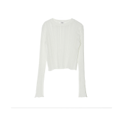 Enor Women Scratch See Through Summer Knit White