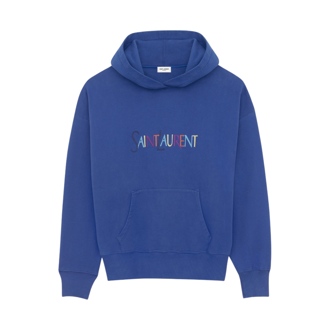 (W) 생로랑 레인보우 로고 후드 블루 멀티컬러((W) Saint Laurent Rainbow Logo Hoodie Blue Multicolore) - 1