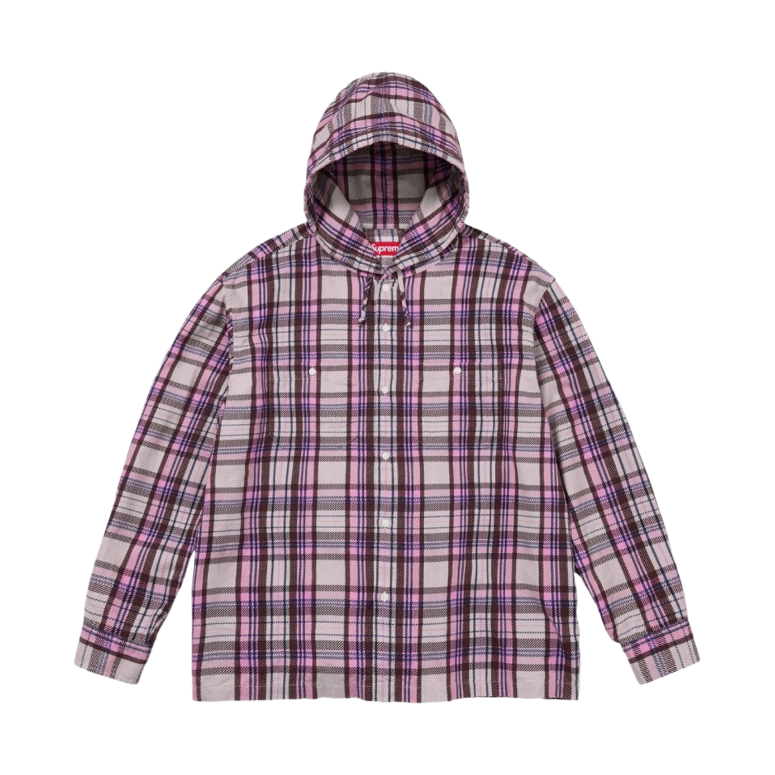 슈프림 프린티드 후드 플란넬 셔츠 핑크 - 24SS(Supreme Printed Hooded Flannel Shirt Pink - 24SS) - 1