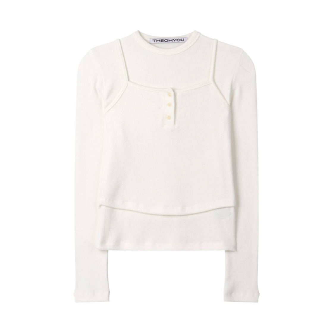 - (W) Theohyou Bustier Top Long Sleeve Set White