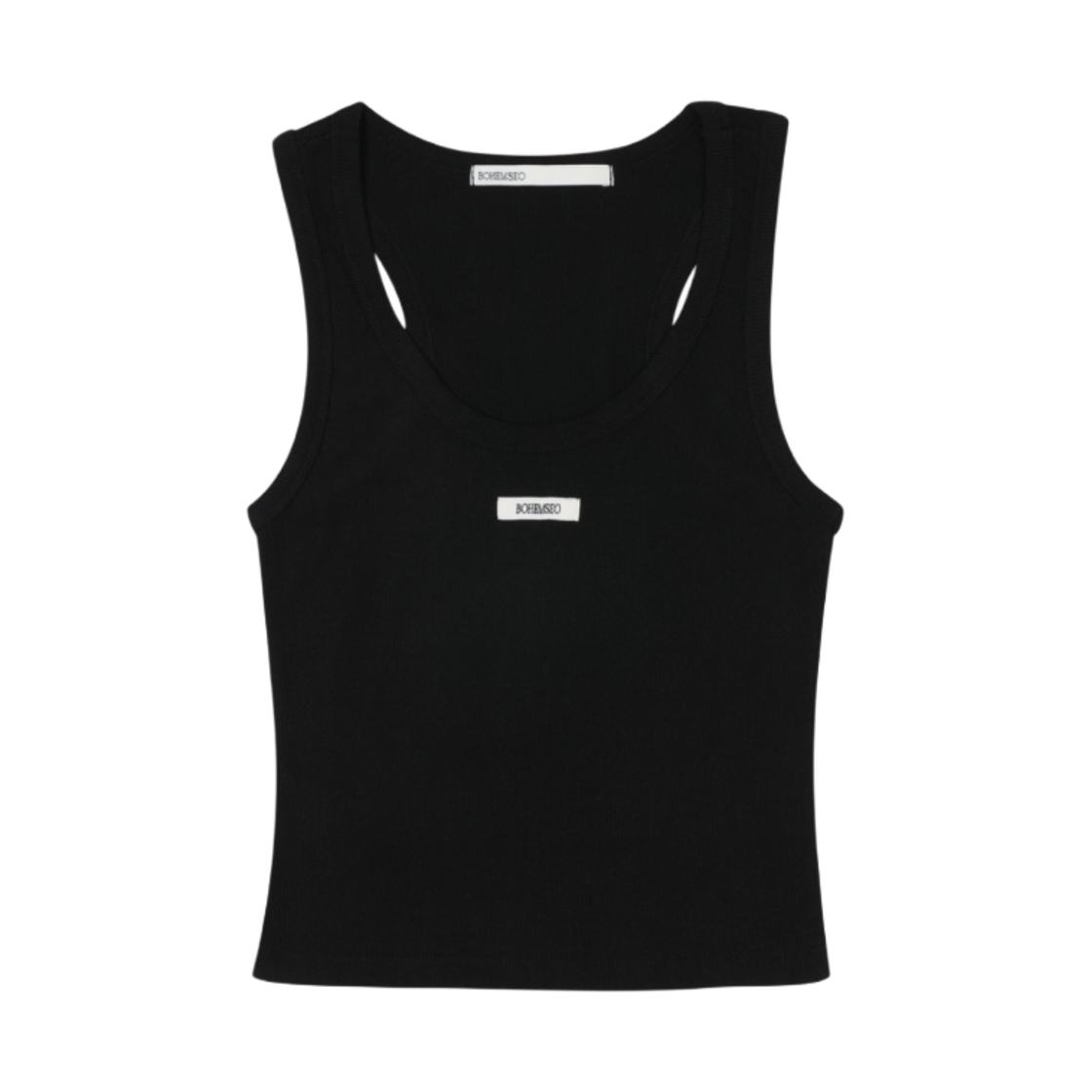 トップス bohemian seoul biker tops W) 보헤미안 서울 베이직 슬리브리스 크롭 탑 블랙 | Bohemian