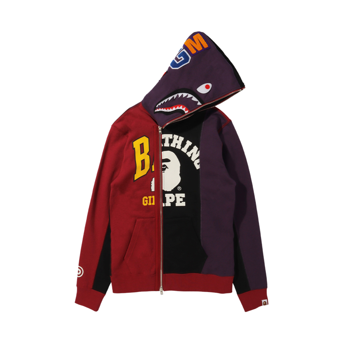 (W) 베이프 도킹 샤크 풀 집 후드 블랙((W) BAPE Docking Shark Full Zip Hoodie Black) - 3