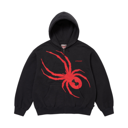 Supreme x Spyder Zip Up Hooded Sweatshirt Black - 24FW