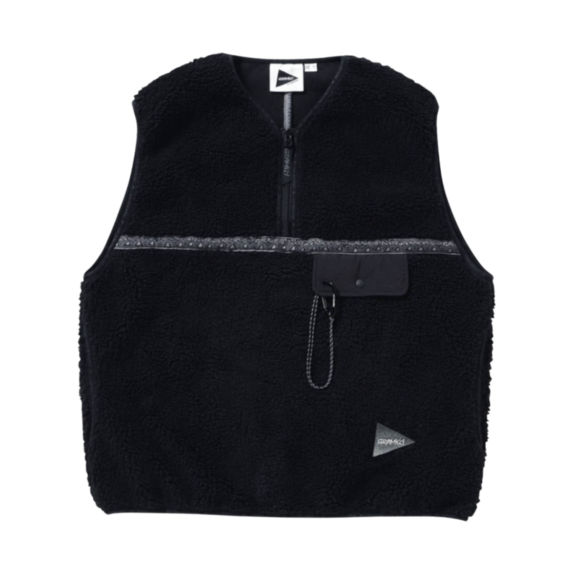 앤드 원더 x 그라미치 JQ 테이프 플리스 베스트 블랙(And Wander x Gramicci JQ Tape Fleece Vest Black)