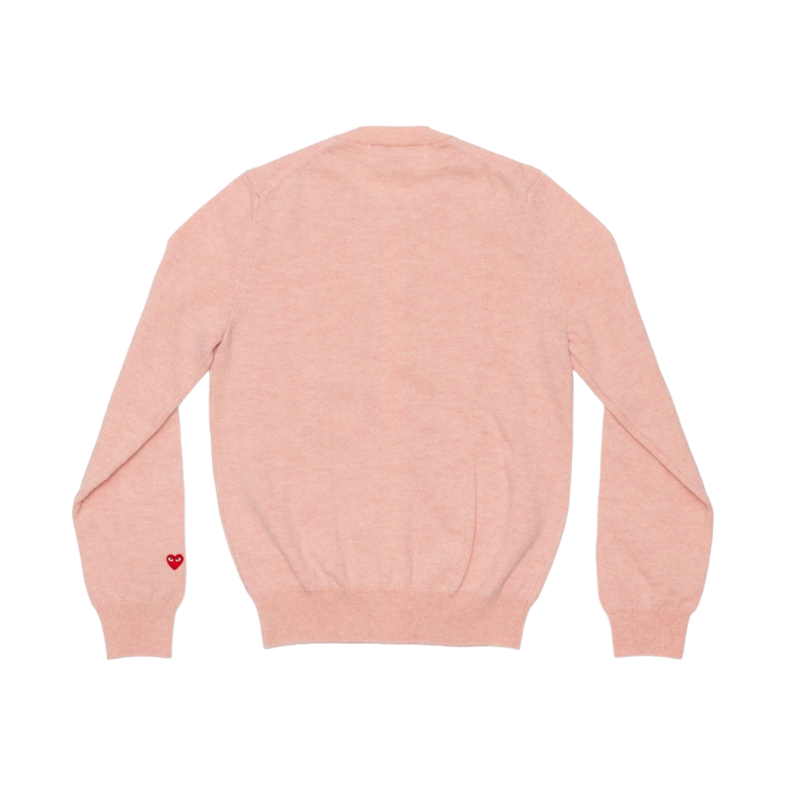 (W) 플레이 꼼데가르송 스몰 레드 하트 온 더 슬리브 가디건 파스텔 핑크((W) Play Comme des Garcons Small Red Heart On The Sleeves Cardigan Pastel Pink) - 2