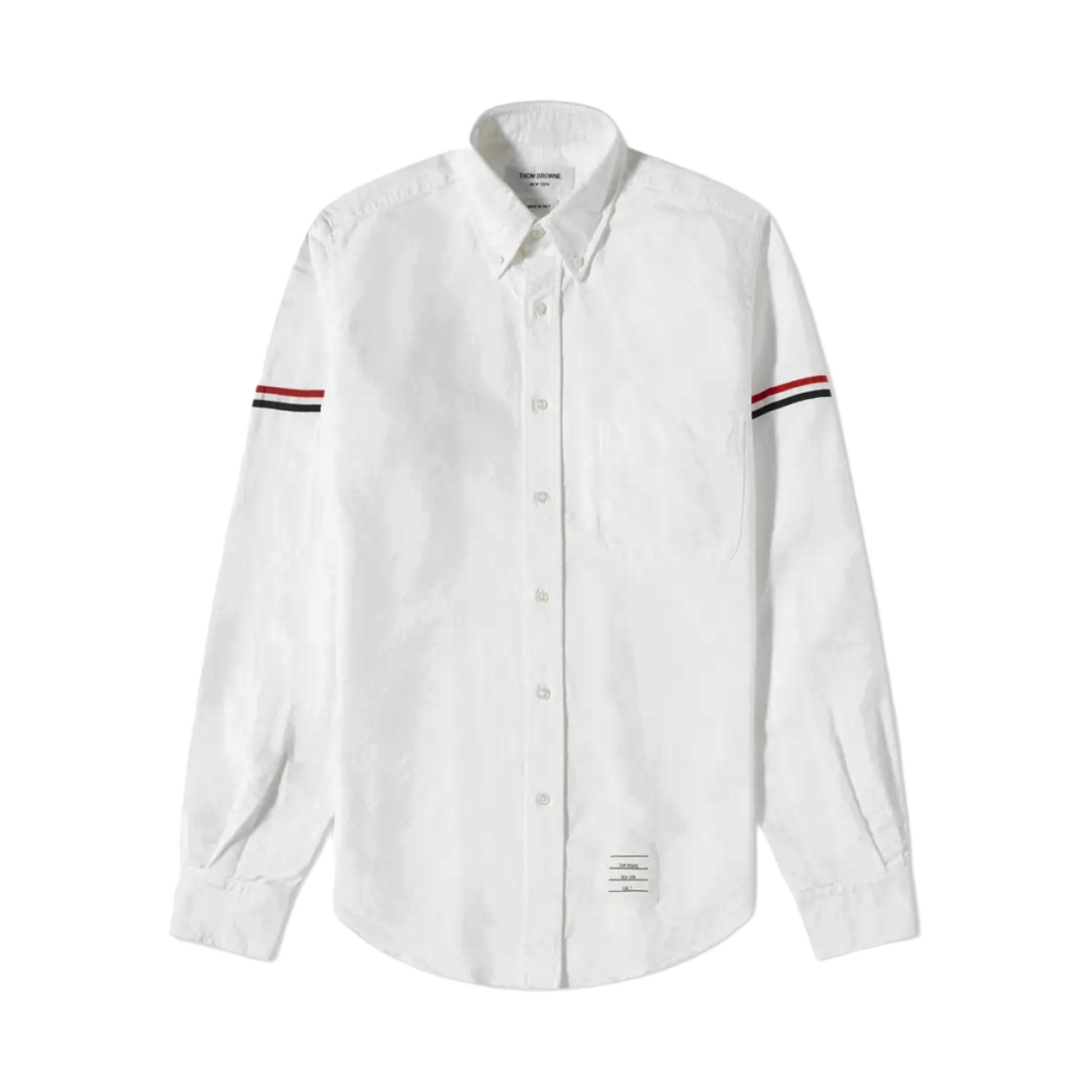 MWL150E-06177-100 Thom Browne Oxford Striped Grosgrain Armband Classic Shirt White
