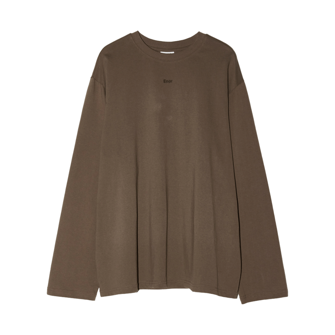 엔오르 우먼 베이직 엔오르 로고 슬리브 티셔츠 브라운(Enor Women Basic Enor Logo Sleeve T Shirt Brown)