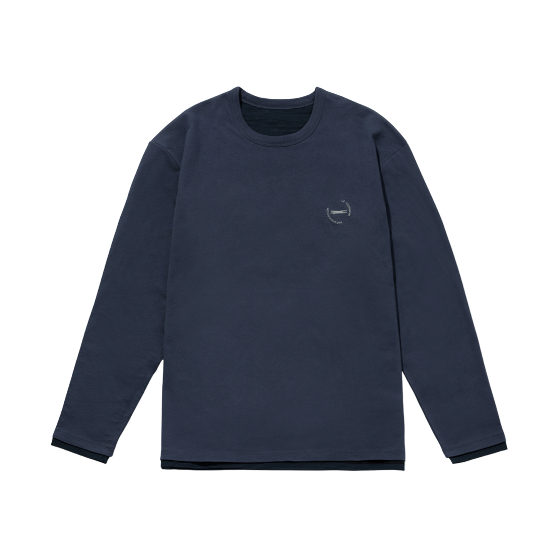 해칭룸 x 르세라핌 투페이스 롱슬리브 티셔츠 네이비(Hatchingroom x LE SSERAFIM Two-Face L/S T-Shirt Navy)