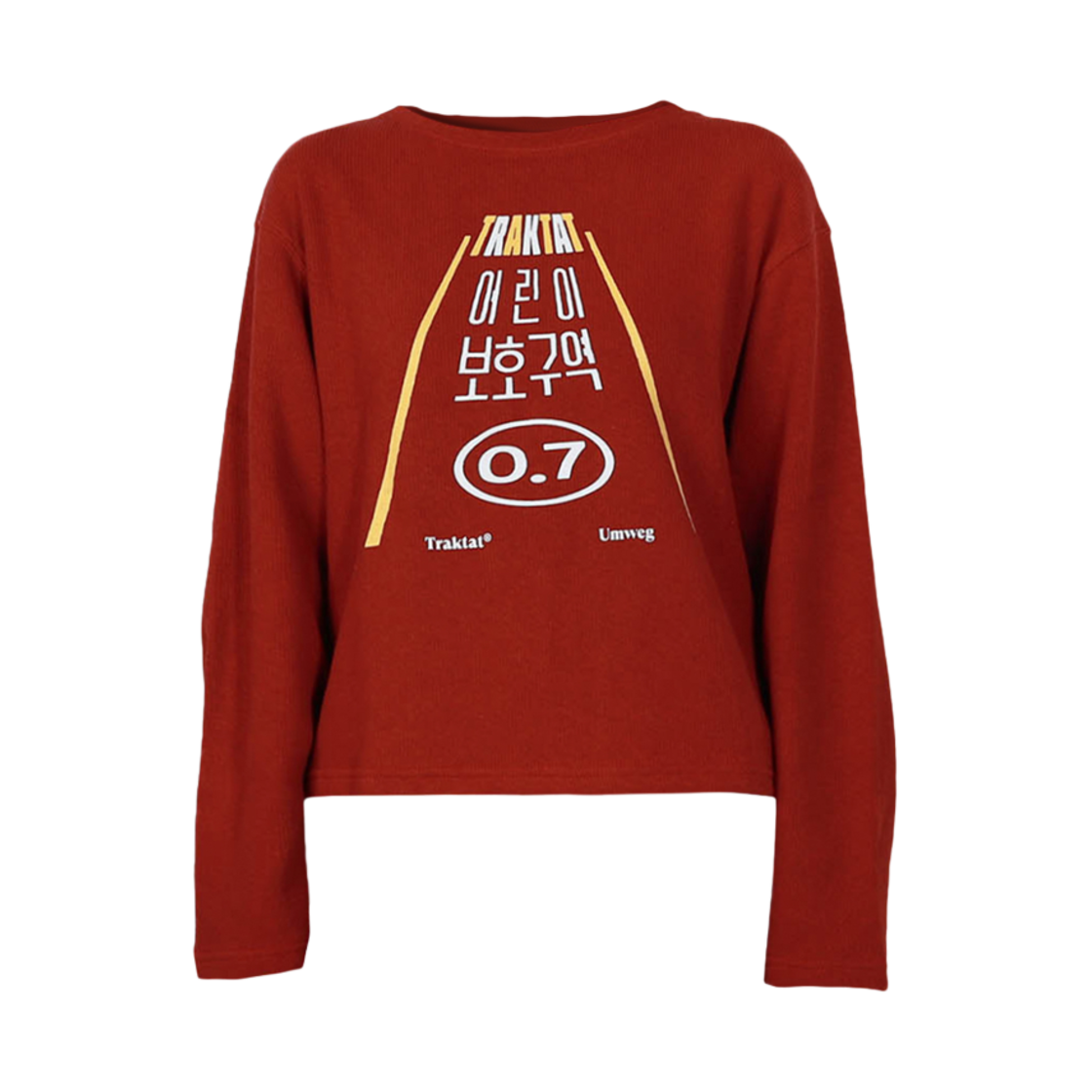 트락타트 어린이보호구역 0.7 엘보우 패치 보트넥 롱슬리브 레드(Traktat Cpz 0.7 Elbow Patch Boat Neck Long Sleeve Red)