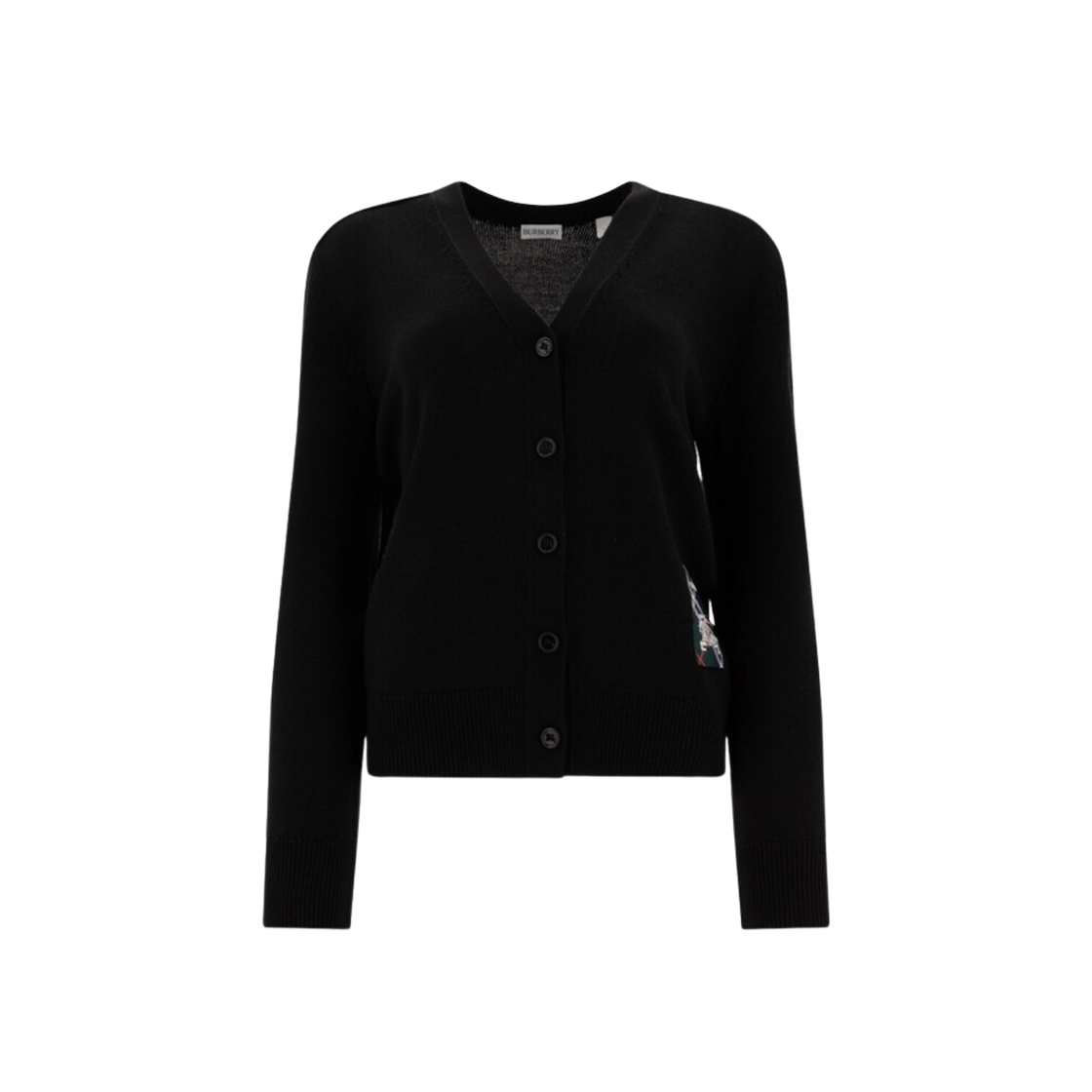 (W) 버버리 EKD 로고 패치 울 가디건 블랙((W) Burberry EKD Logo Patch Wool Cardigan Black)