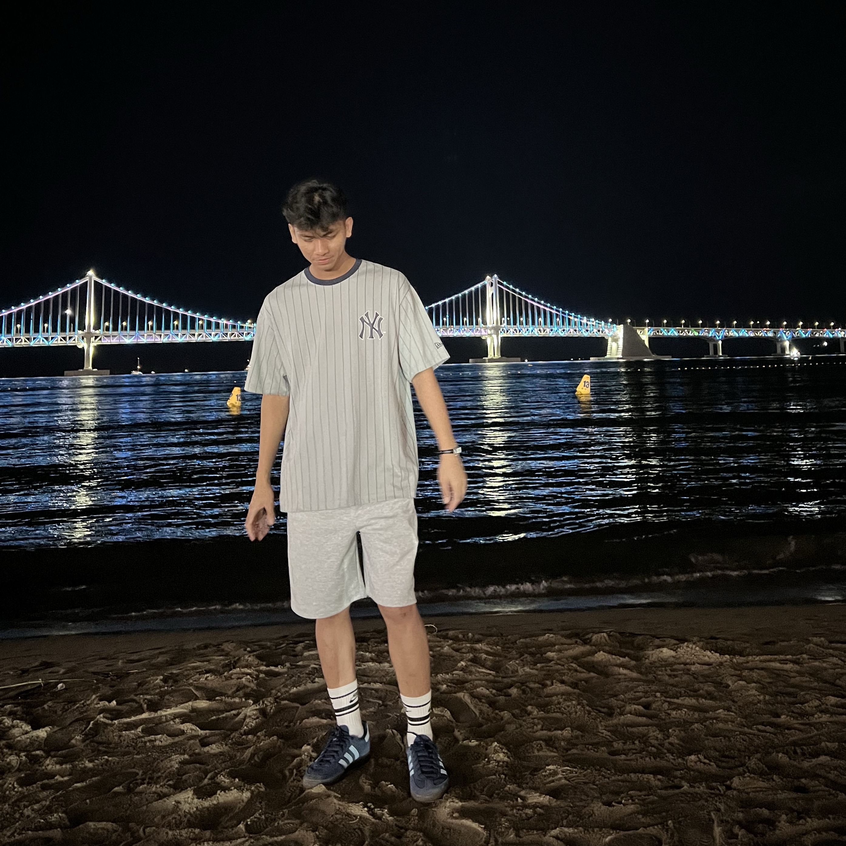 Adidas Spezial Handball Collegiate Navy, Casio LTP-V007L-7B1 착용 스타일