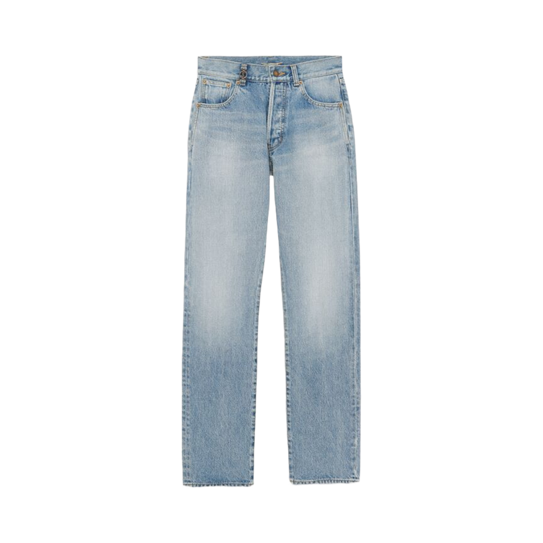 758262-Y372Y-4681 (W) Saint Laurent Cassandre Jeans In Hawaii Blue Denim Hawaii Blue