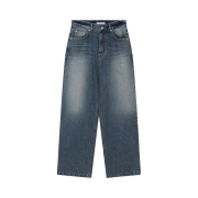 SLOW RECORD HOUSE Washed Wide Denim Pants Vintage Blue