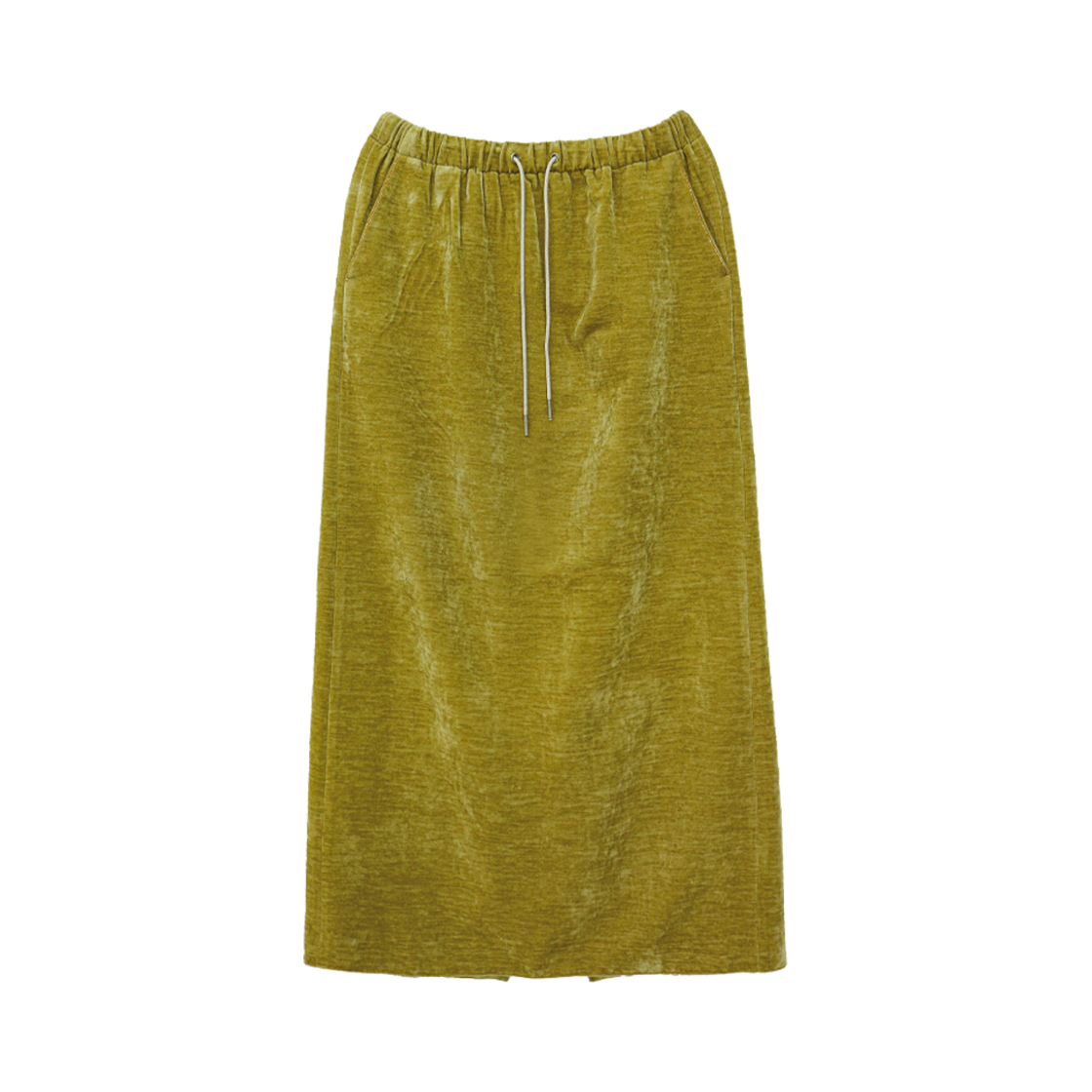 P0001BSC NAVIVERSE Velvet Maxi Skirt Olive