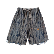 Kapital 12 oz. Magpie Denim W Knee Easy Shorts Dark Indigo