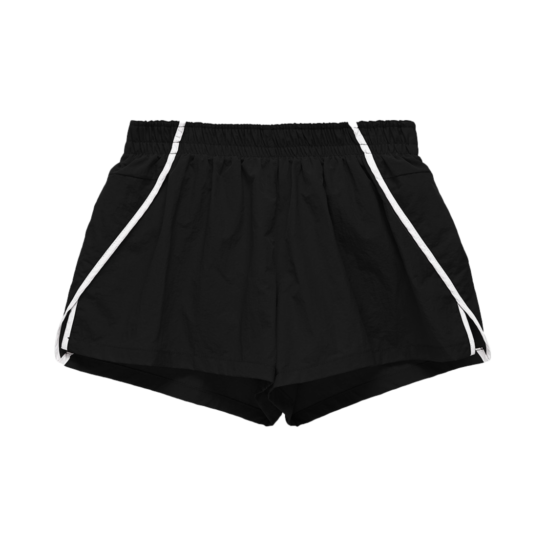 SPT-TNY-BK Menasoo Running Track Nylon Shorts Black