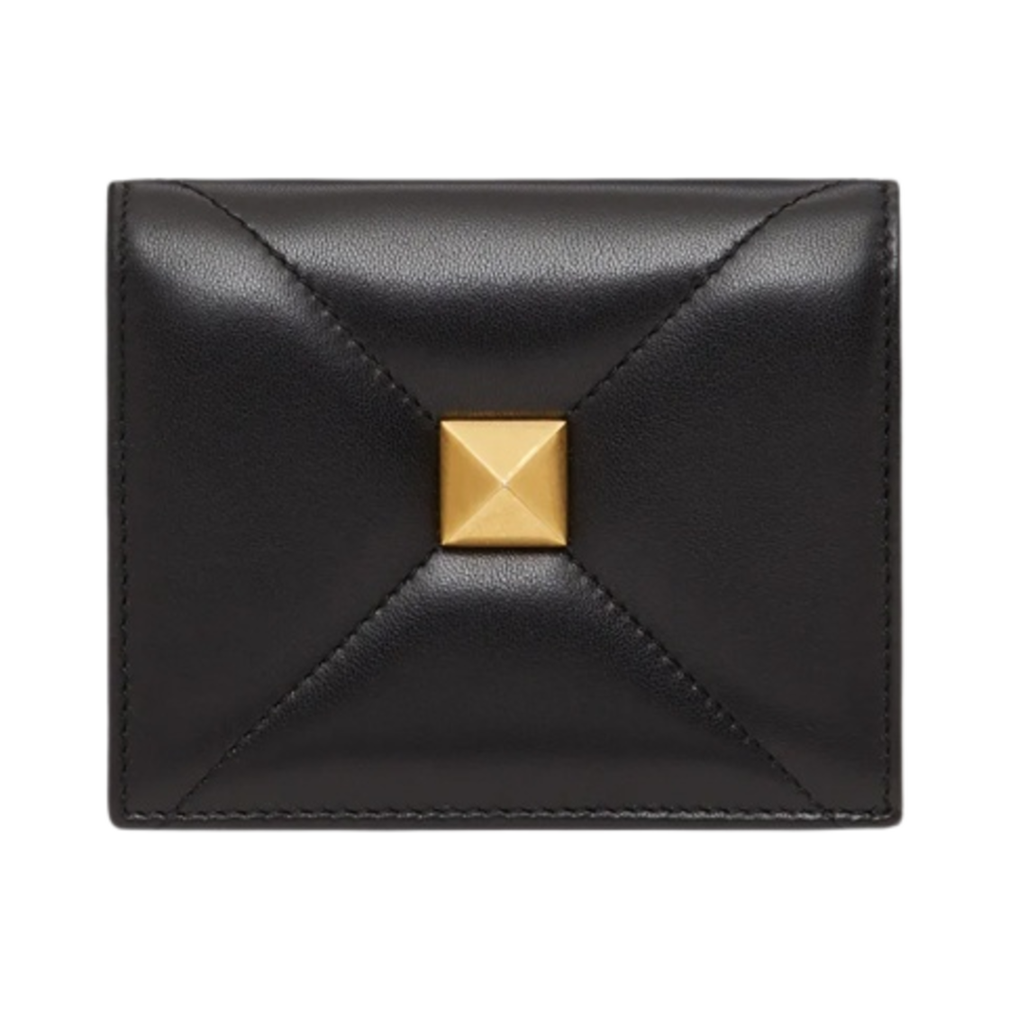 P0Y07BSF0NO Valentino Nappa Roman Stud Small Wallet Black - 대표 이미지 #1