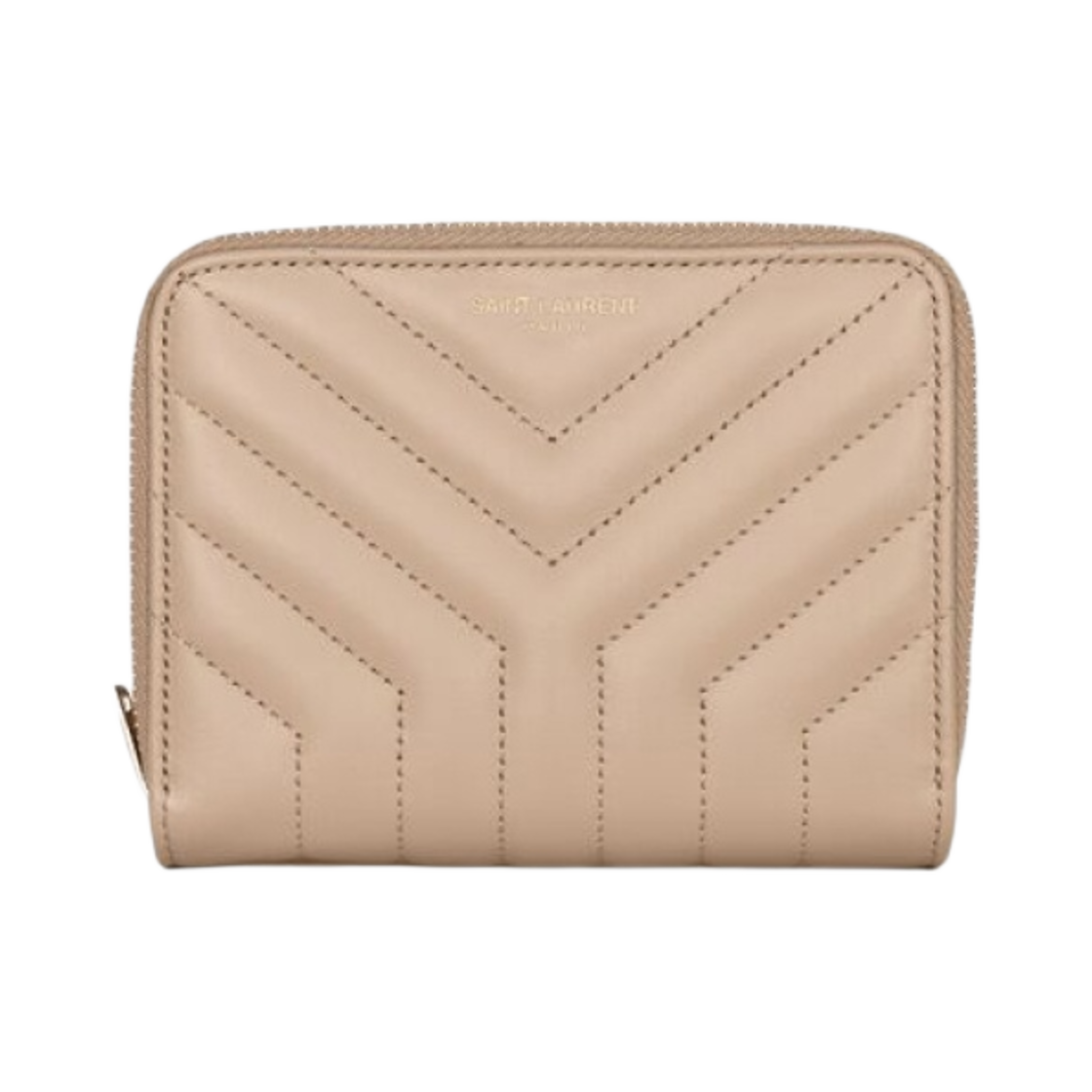 생로랑 존 컴팩트 집 어라운드 월렛 퀼티드 레더 다크 베이지(Saint Laurent Joan Compact Zip Around Wallet in Quilted Leather Dark Beige) - 1