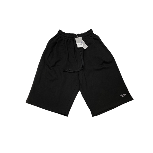 UMCM16BK Undermycar Mu.16 Anti Fxxking Logo Play Oversized One Tuck Sweat Shorts Black