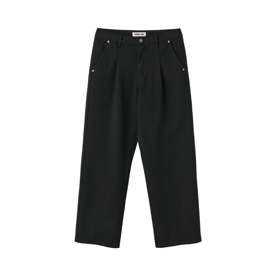 제너럴아이디어 맨 코튼 원턱 와이드 팬츠 블랙(General Idea Man Cotton One Tuck Wide Pants Black)