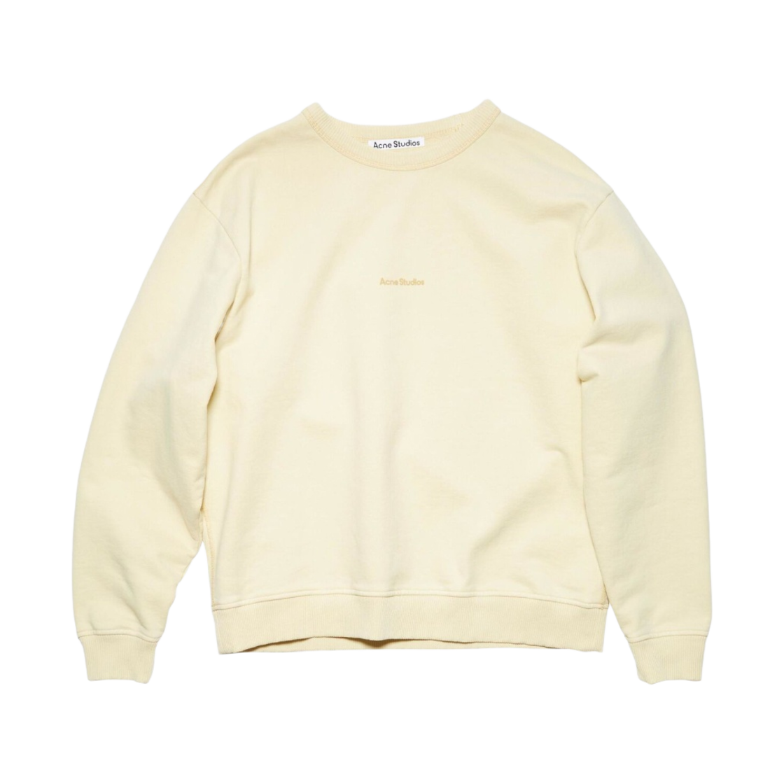 AI0067-ABV (W) Acne Studios Logo Crewneck Sweatshirt Vanilla Yellow