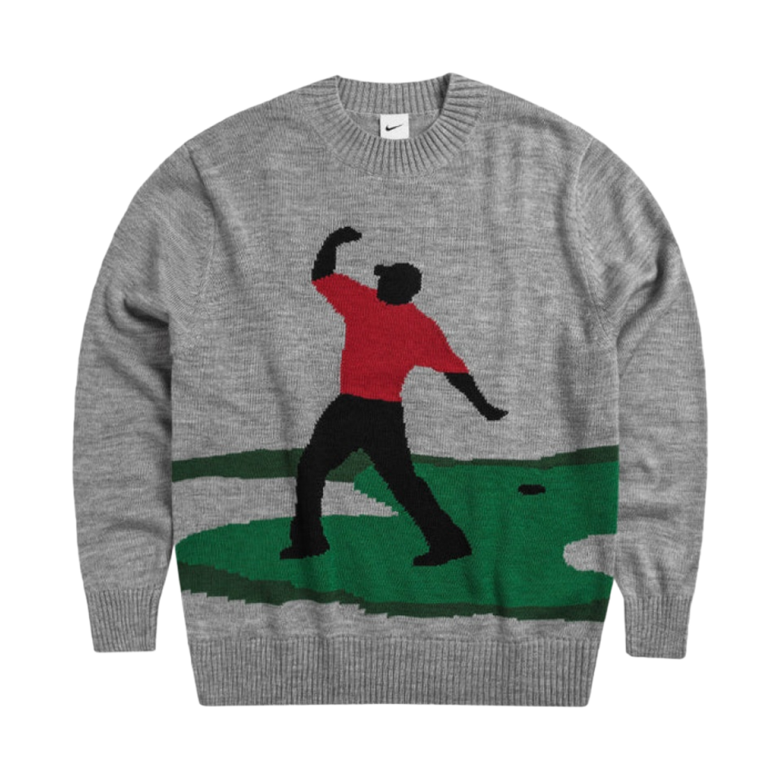 나이키 타이거 우즈 스웨터 니트 크루넥 다크 그레이 헤더 - US/EU(Nike Tiger Woods Sweater Knit Crew Dark Grey Heather - US/EU) - 1