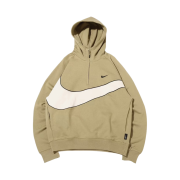 Nike Swoosh Half Zip Fleece Hoodie Neutral Olive Light Bone  - US/EU