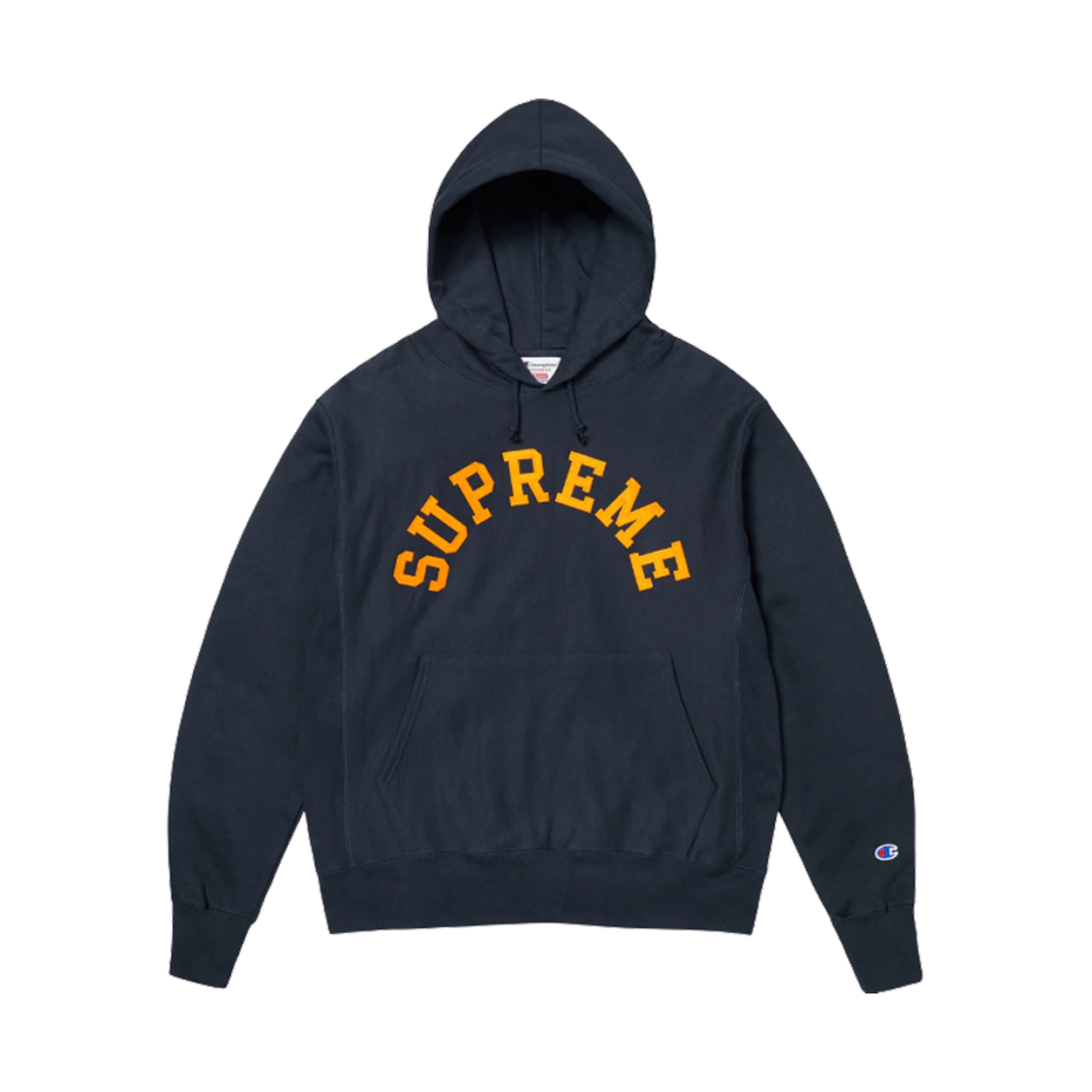 슈프림 x 챔피온 후드 스웨트셔츠 네이비 - 25SS(Supreme x Champion Hooded Sweatshirt Navy - 25SS)