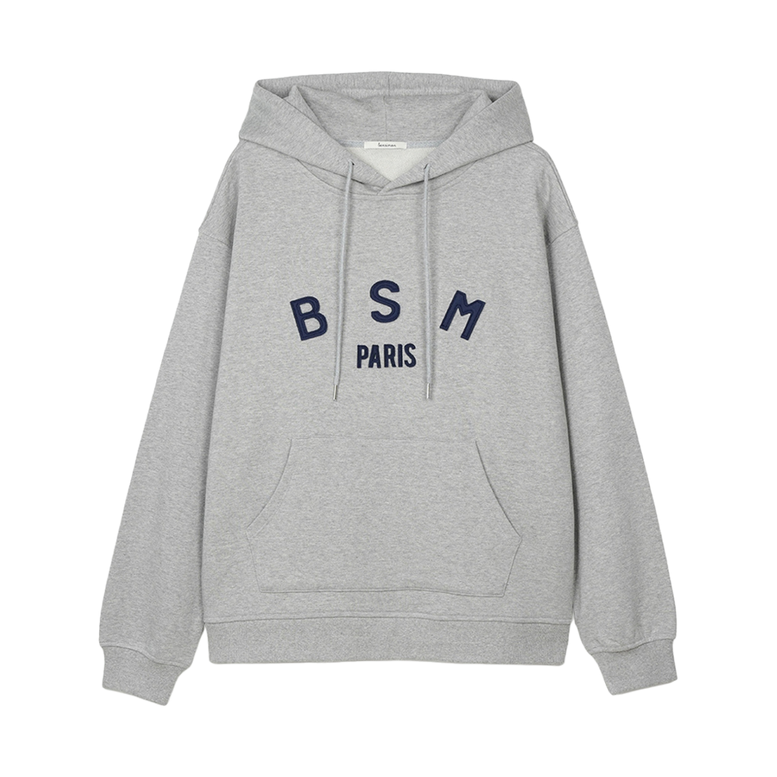 BS4FHD553MG Bensimon BSM Patch Logo Hoody Melange Grey