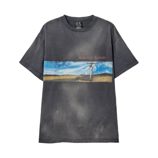 A23-0000-001 Saint Mxxxxxx Sky T-Shirt Black - 23AW
