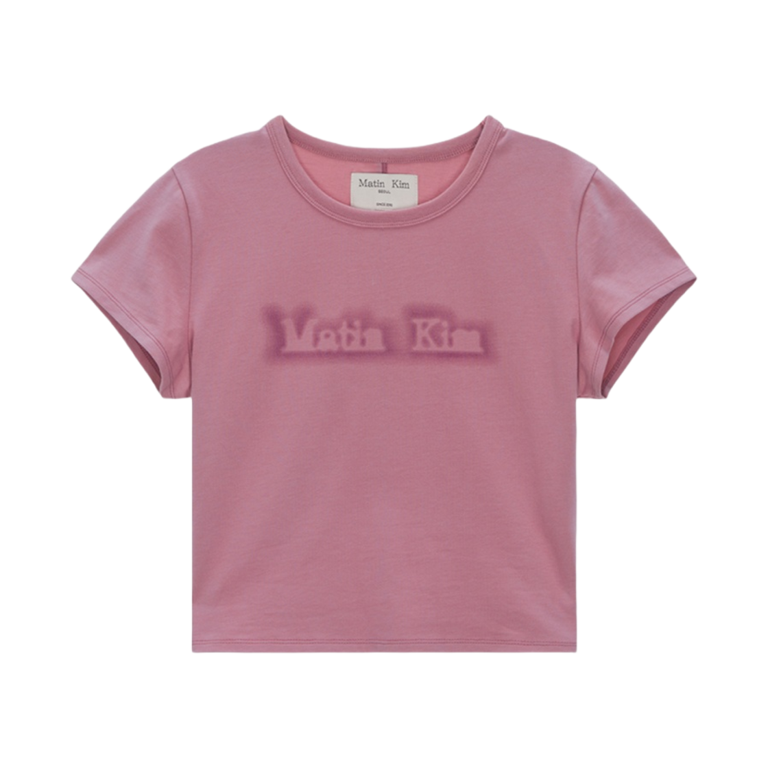 ★Matin Kim★ MATIN SHADE LOGO CROP TOP IN LIGHT GREEN MK243 Matin Kim Matin Shade Logo Crop Top In White | Basic Tees