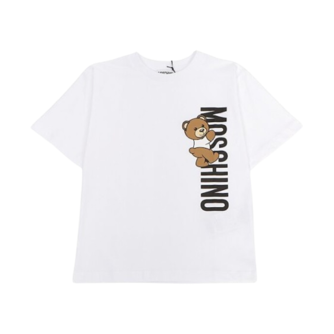 HVM03RLAA0210101 (Kids) Moschino Teddy Logo Jersey Maxi T-Shirt White
