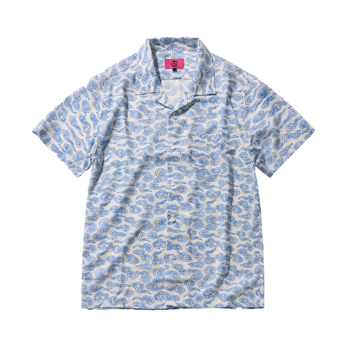 KSAQ23SSSH003WH Aq Clouds Rayon Shirt White