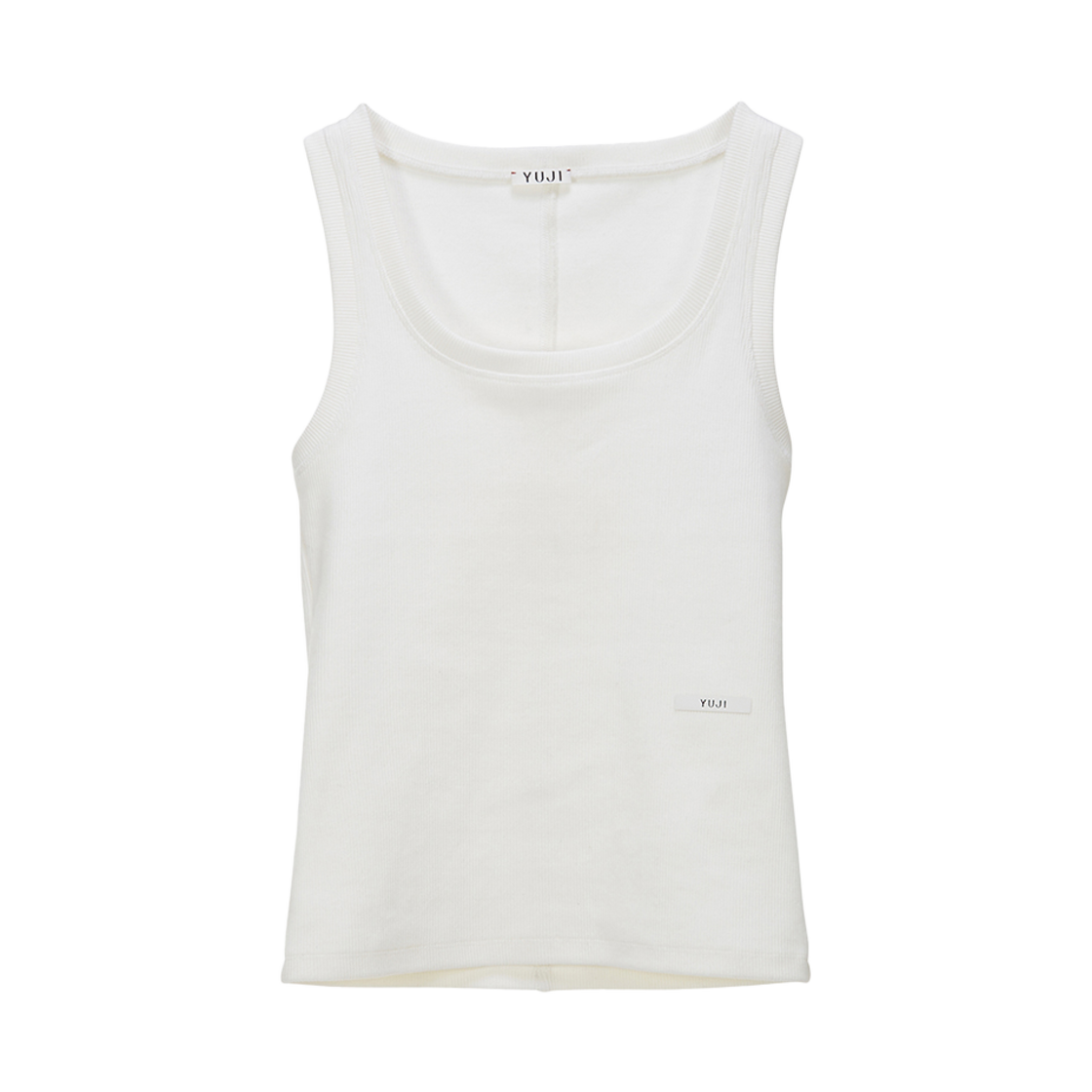 유지 여성 유지 로고 인쇄 탱크 탑 화이트(YUJI Womens Yuji Logo Printed Tank Top White)