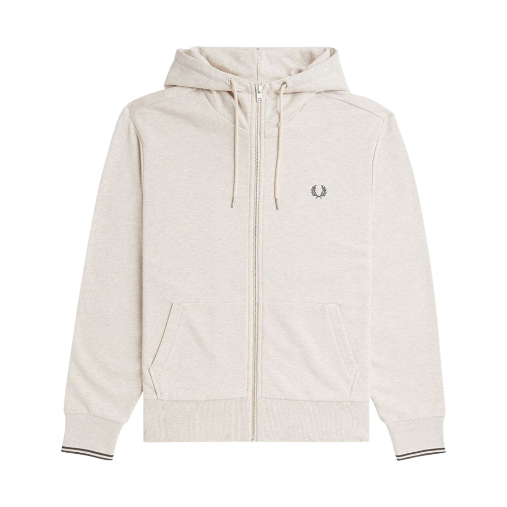 프레드페리 후드 집 스루 스웻셔츠 포리지(Fred Perry Hooded Zip Through Sweatshirt Porridge Marl/Anchor Grey) - 1