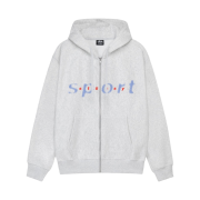 Stussy Dot Sport Zip Hoodie Ash Heather