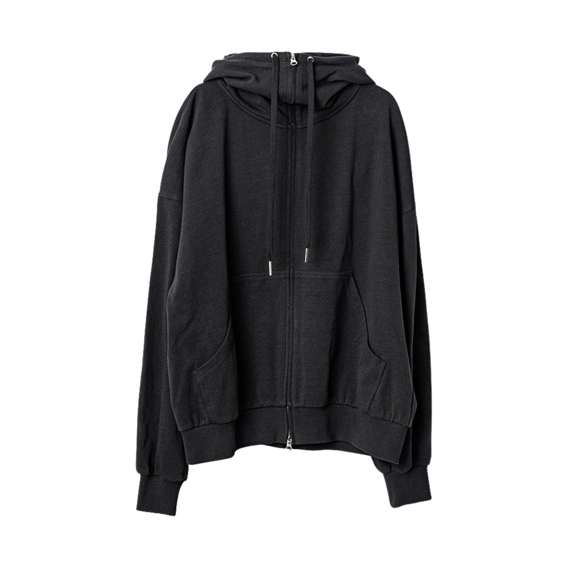 WL243JHZ01UCHG MELLOW High Neck Overfit Hood Zipup Charcoal