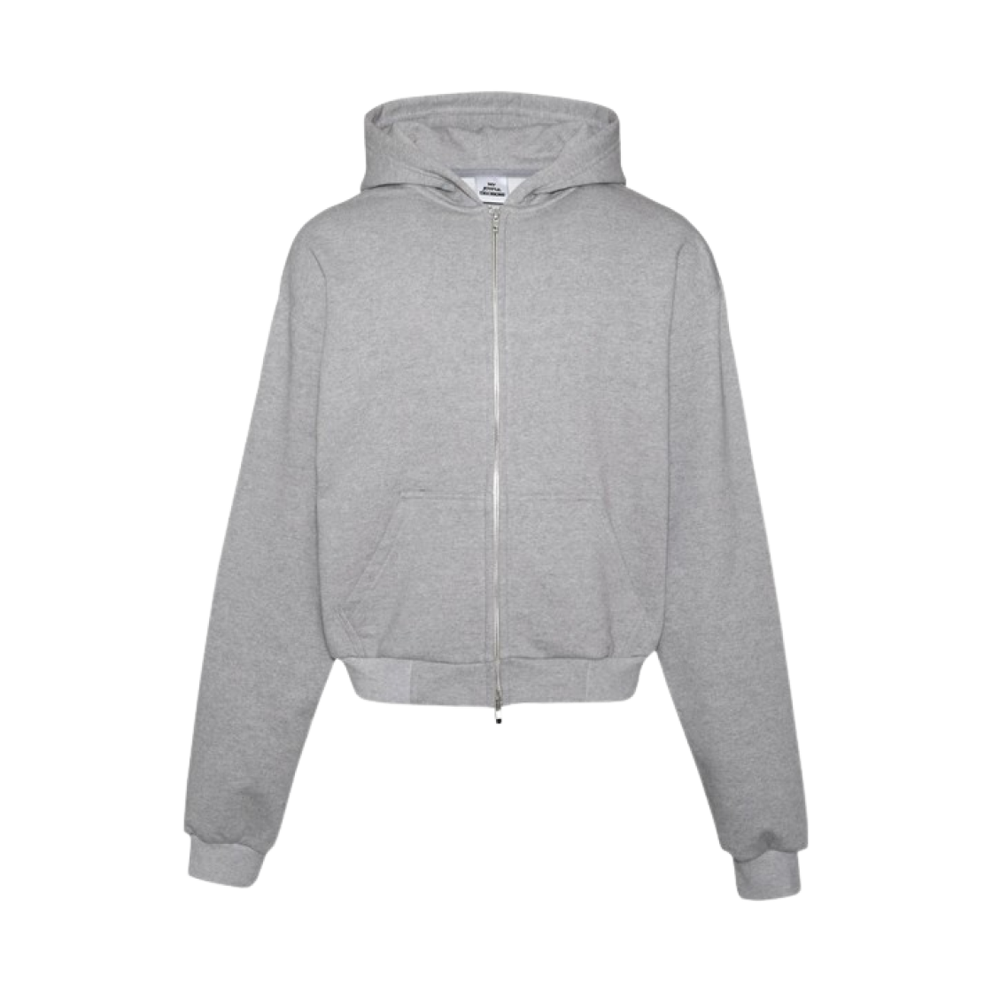 - MJD Heavy Sweat Cropped Zip Up Hoodie Melange Grey