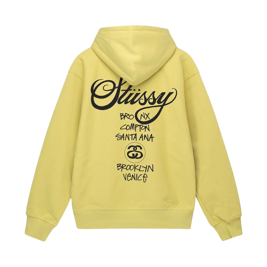 스투시 월드투어 후드 집업 옐로우 2022(Stussy World Tour Zip Hoodie Yellow 2022) - 2