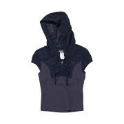 (W) Mischief Hooded Track Half Zip-Up Navy