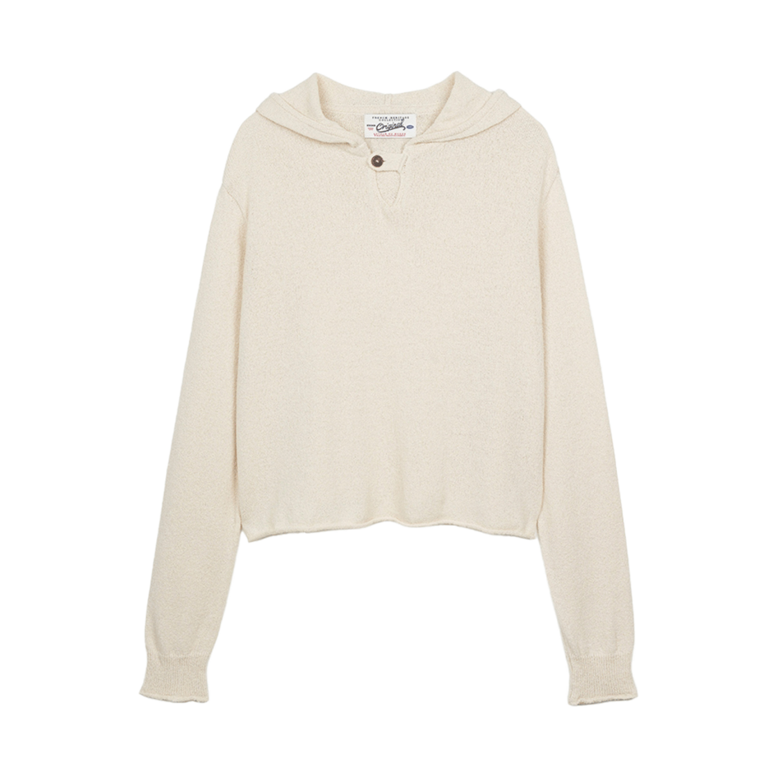 벤시몽 원 버튼 니트 후디 네추럴(Bensimon One Button Knit Hoodie Natural)