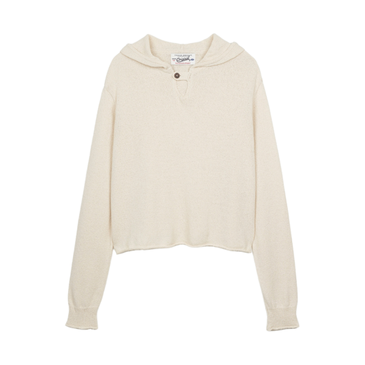 BS5SHD563NL Bensimon One Button Knit Hoodie Natural