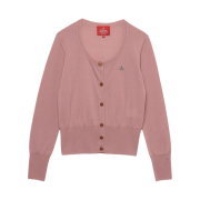 (W) Vivienne Westwood Red Label Fine Wool Basic Round Collar Cardigan Pink