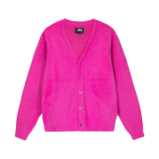 Stussy Shaggy Cardigan Fucshia