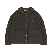 (W) Coyseio Wave Knit Cardigan Dark Brown