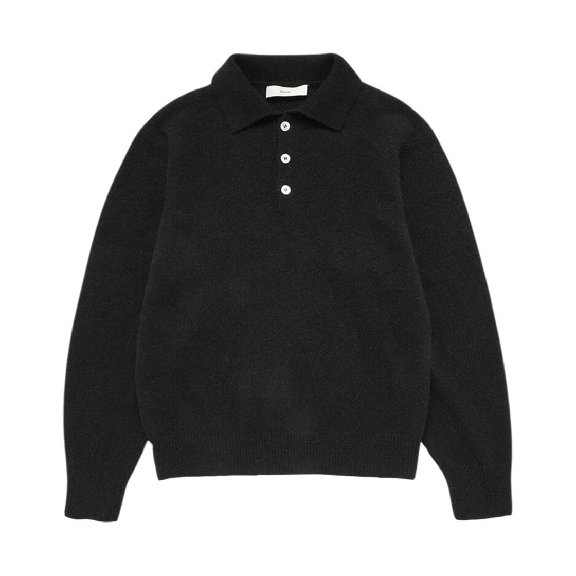 던스트 칼라드 베이비 알파카 스웨터 블랙(Dunst Collared Baby Alpaca Sweater Black)